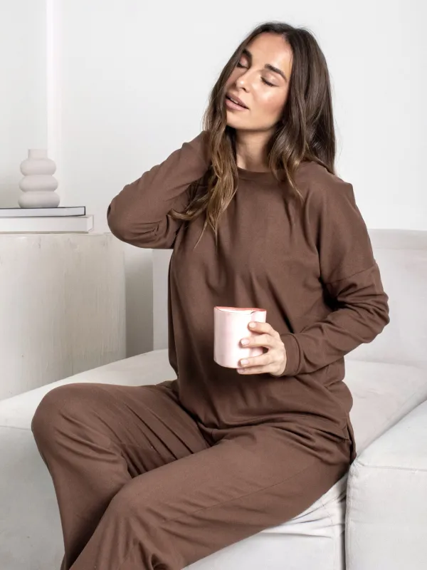 Pijama Darlon Liso Chocolate - Imagen 4