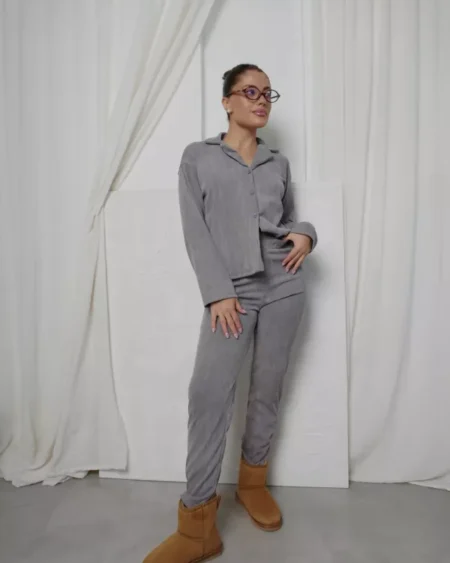 Pijama Camisero Gris