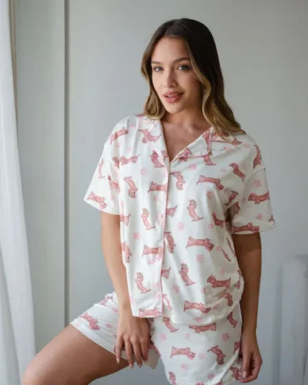 Pijama Camisero Samos Salchi Rosa