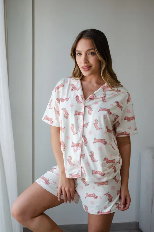 Pijama Camisero Samos Salchi Rosa