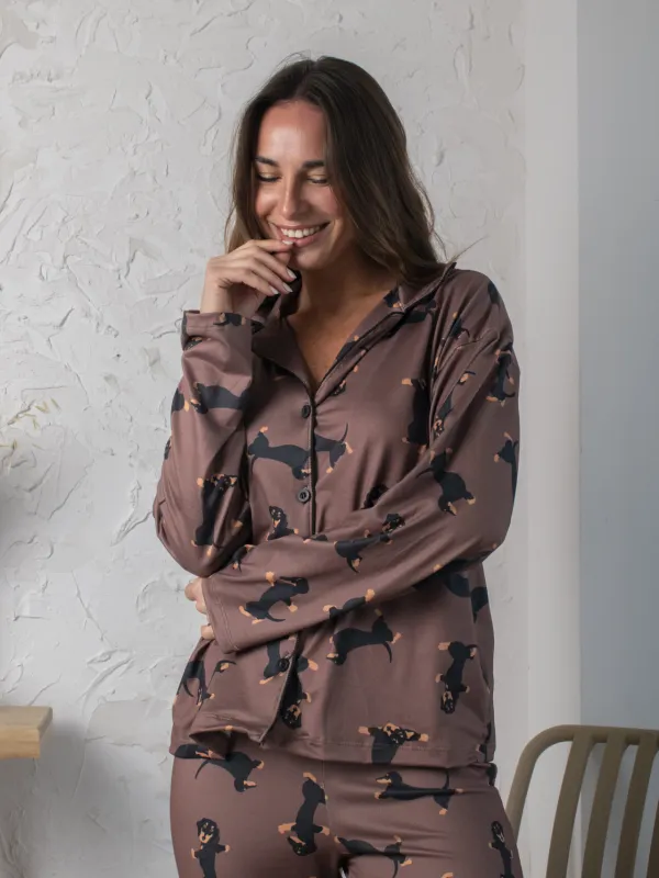 Pijama Camisero Salchi Marron Atlas - Imagen 5
