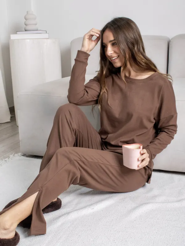 Pijama Darlon Liso Chocolate - Imagen 7