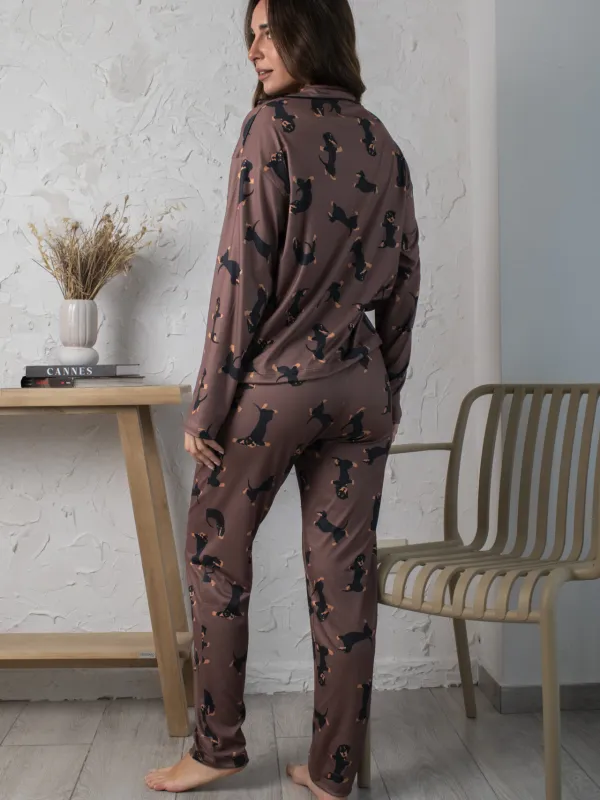 Pijama Camisero Salchi Marron Atlas - Imagen 3