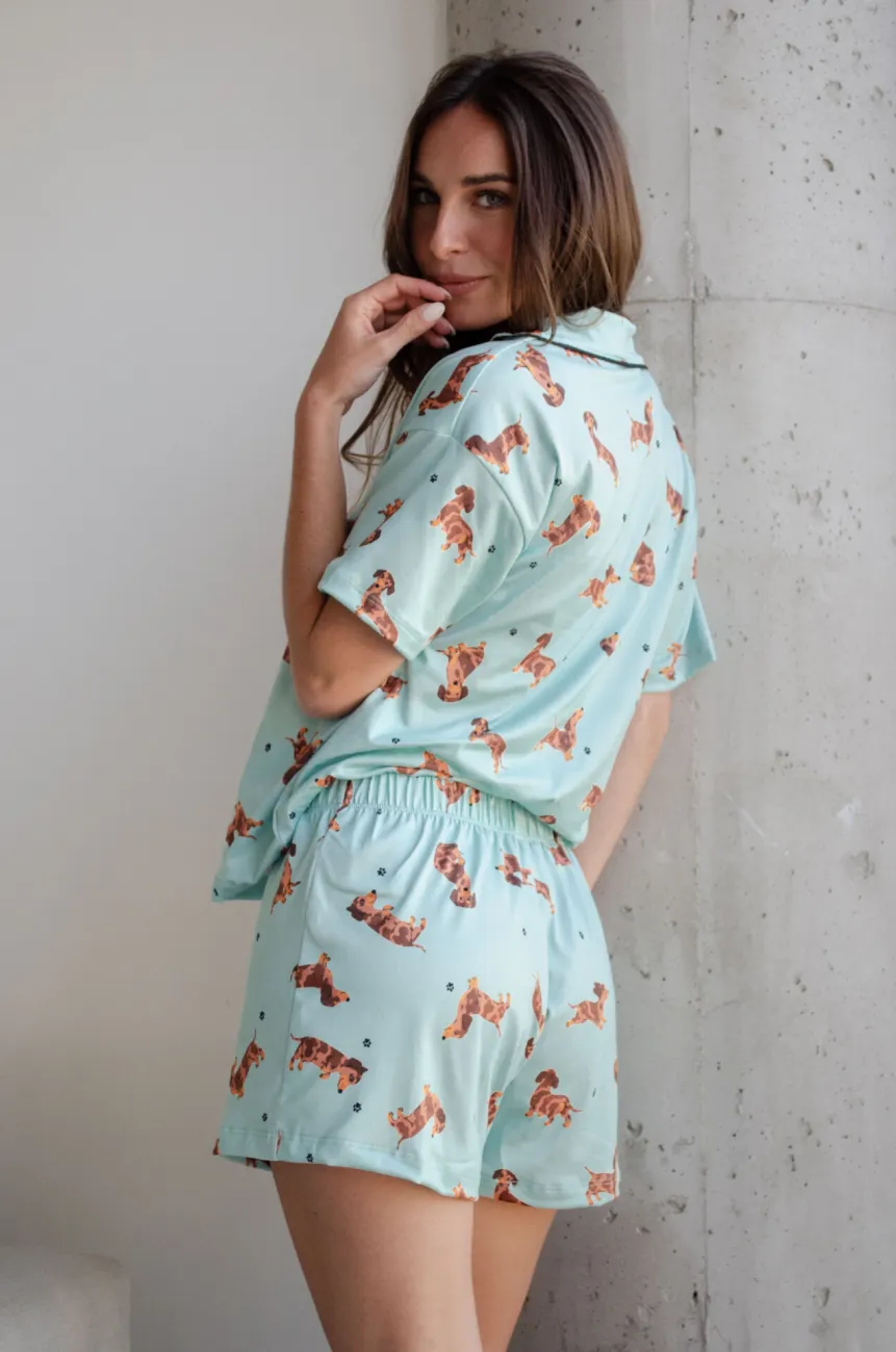 PREVENTA Pijama Camisero Salchi Verde Agua - Imagen 5