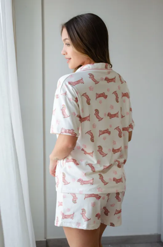 Pijama Camisero Samos Salchi Rosa - Imagen 4