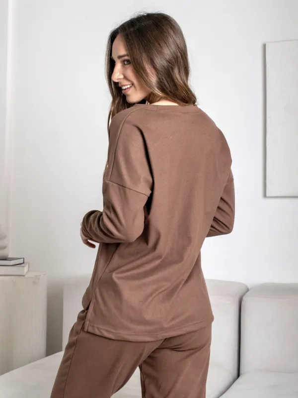 Pijama Darlon Liso Chocolate - Imagen 6
