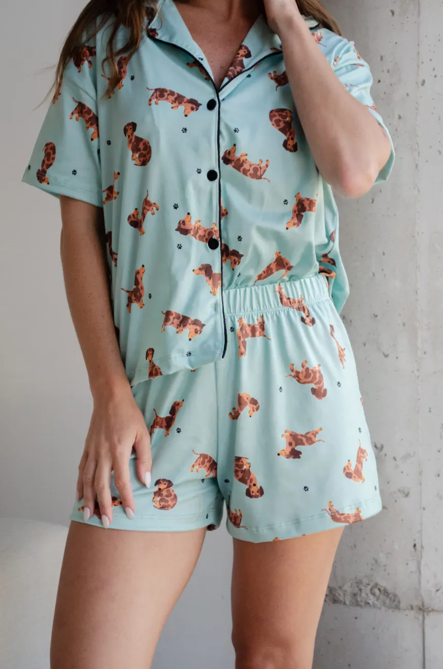 PREVENTA Pijama Camisero Salchi Verde Agua - Imagen 6
