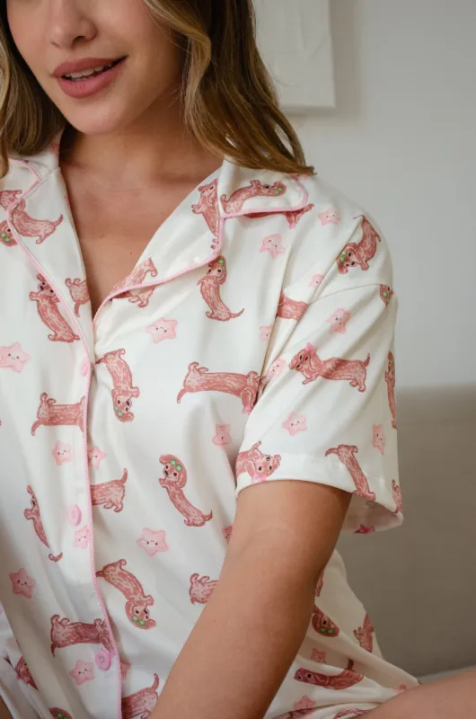 Pijama Camisero Samos Salchi Rosa - Imagen 2