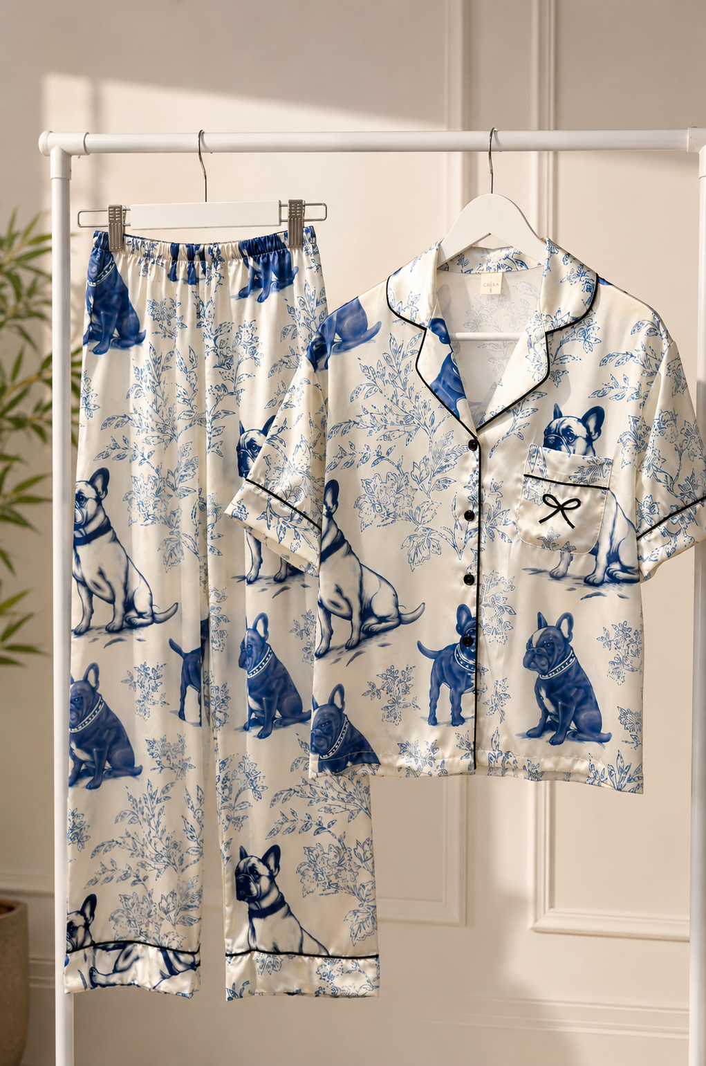 Pijama Camisero Seda Bulldog - Imagen 3