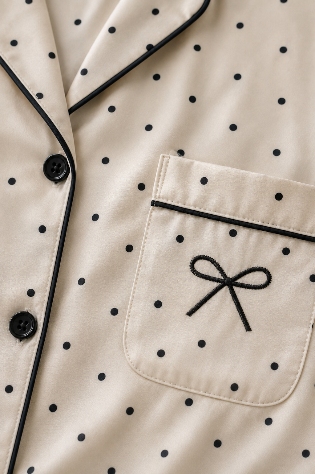 Camisero de Seda Crema Lunares - Imagen 3