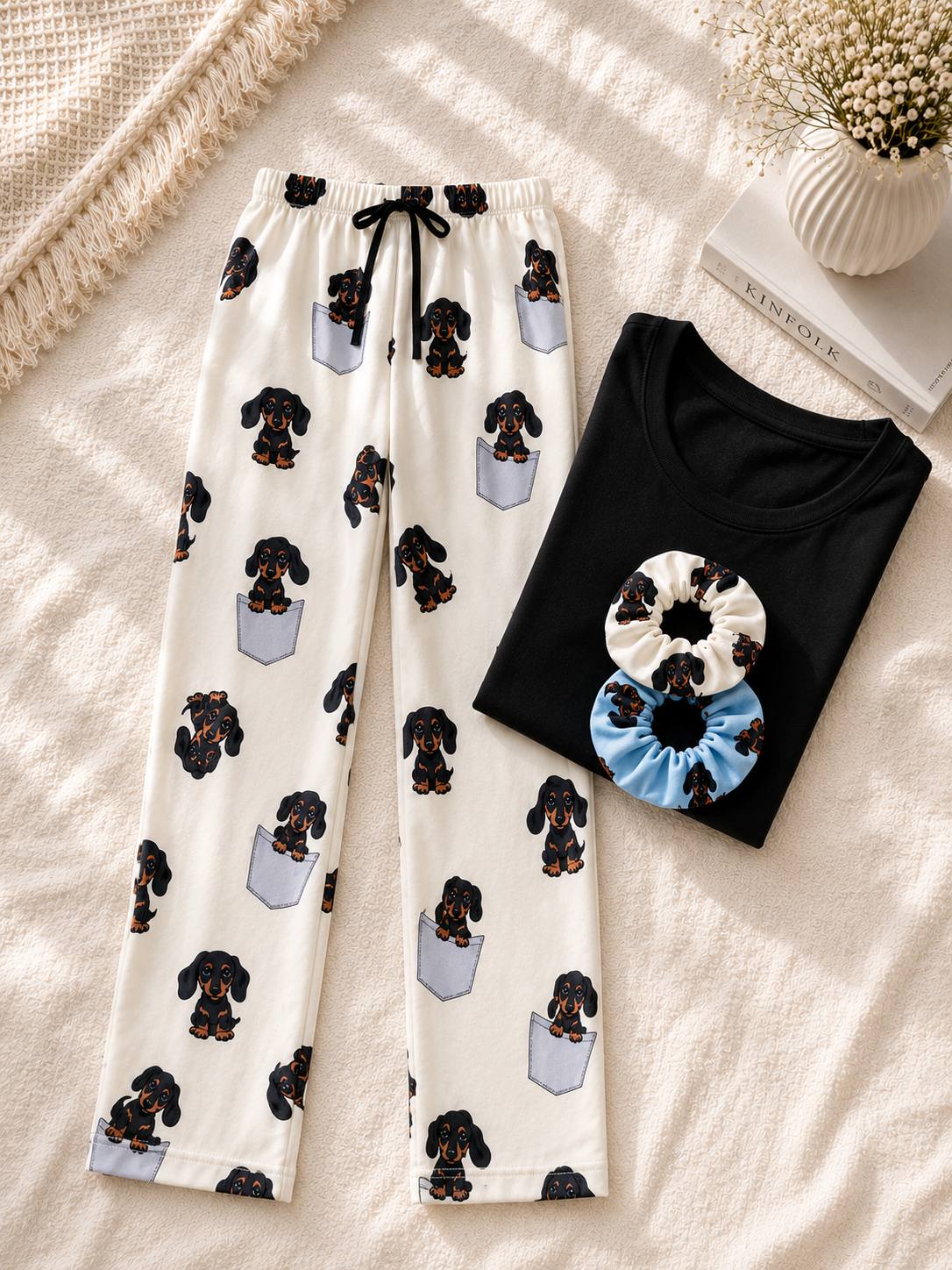 COMBO SALCHI pantalón + remera + scrunchies