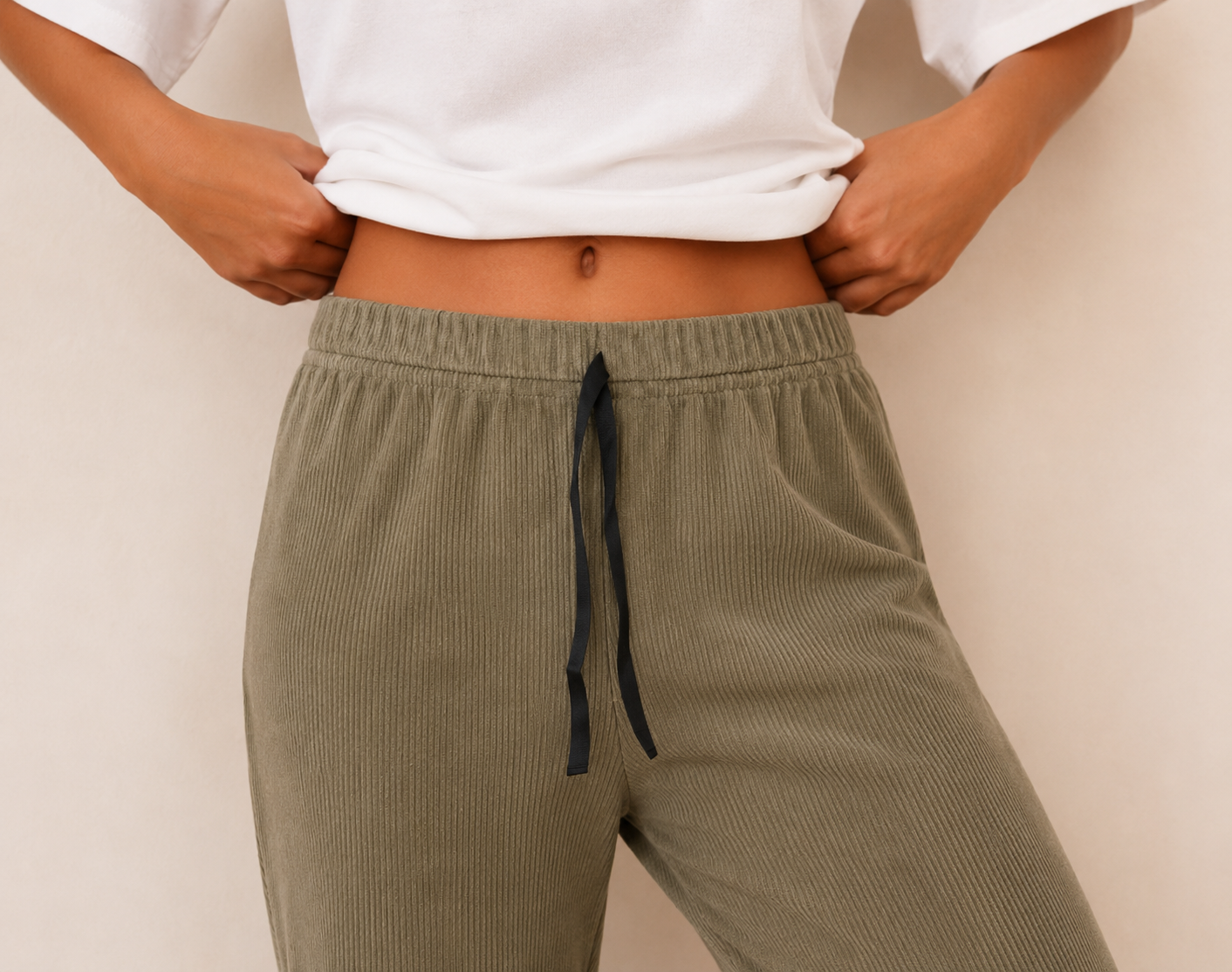 Pantalón Pijama Verde liso Plush - Imagen 2