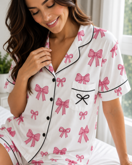 Pijama Camisero Moño Corto