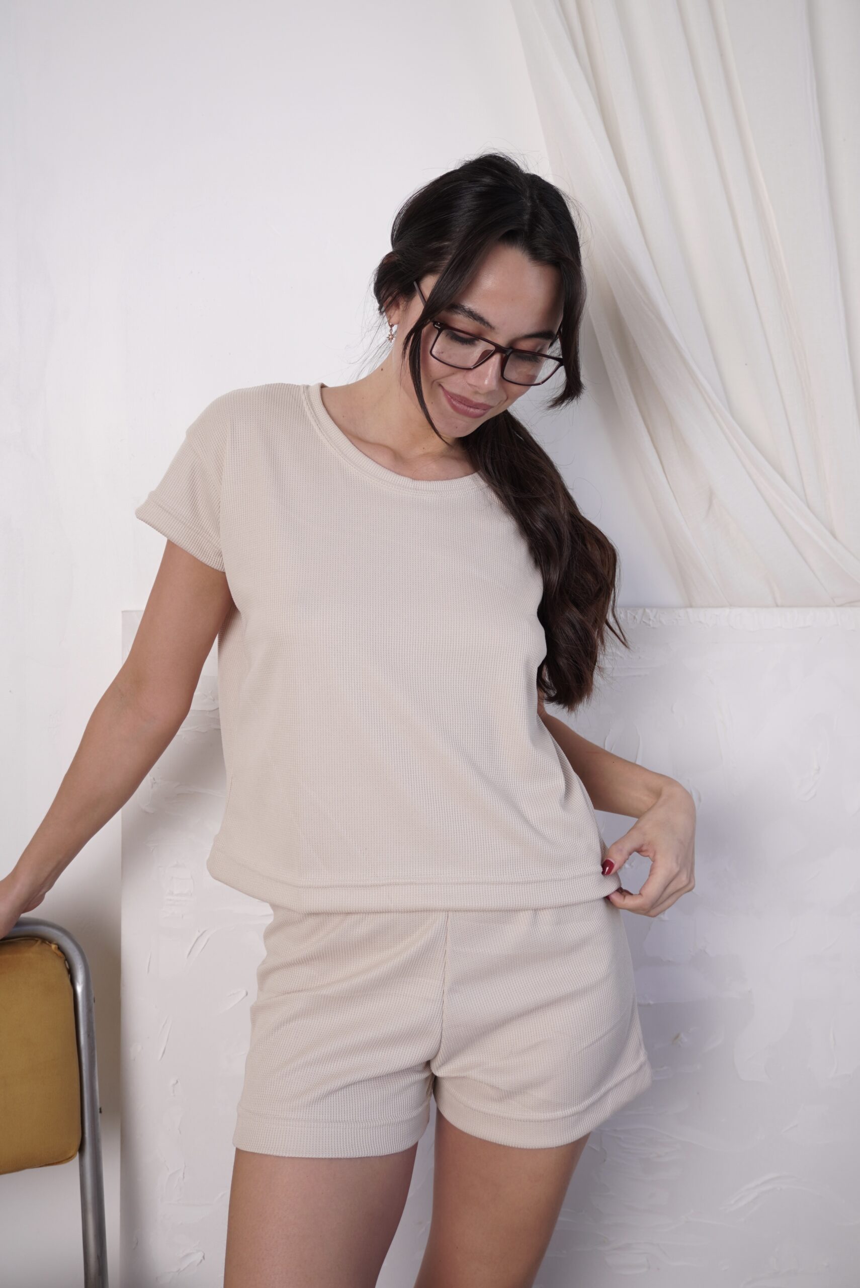 Pijama Waffle Beige - Imagen 5