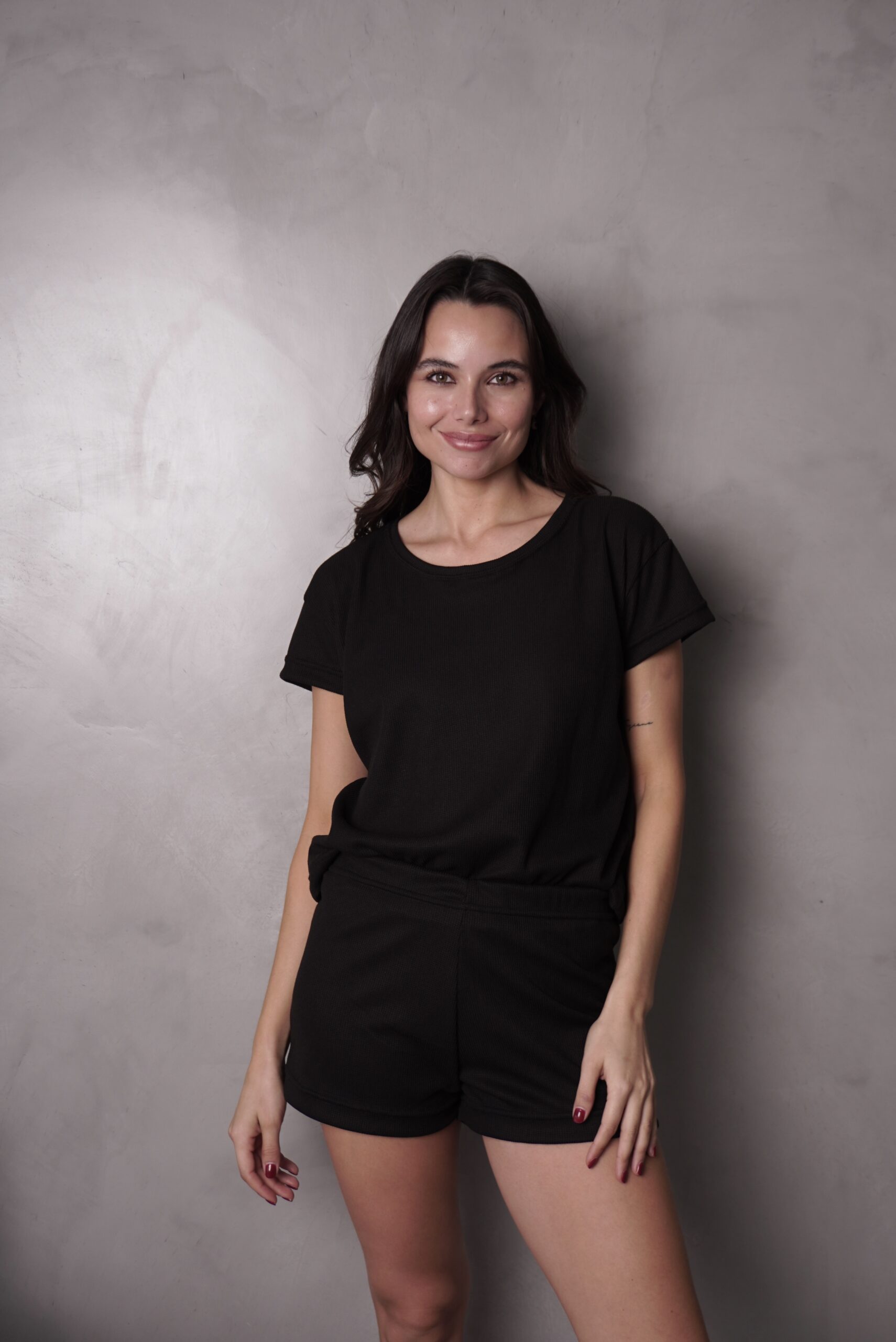 Pijama Waffle Negro - Imagen 2