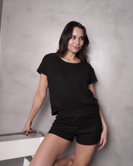 Pijama Waffle Negro