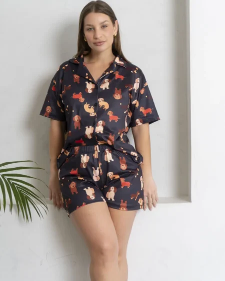 Pijama Camisero Grecia Perritos