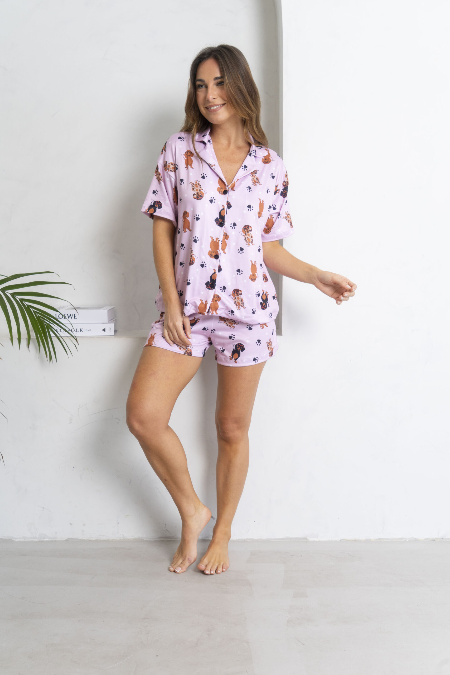 Pijama Camisero Salchis Verano Rosa - Imagen 3