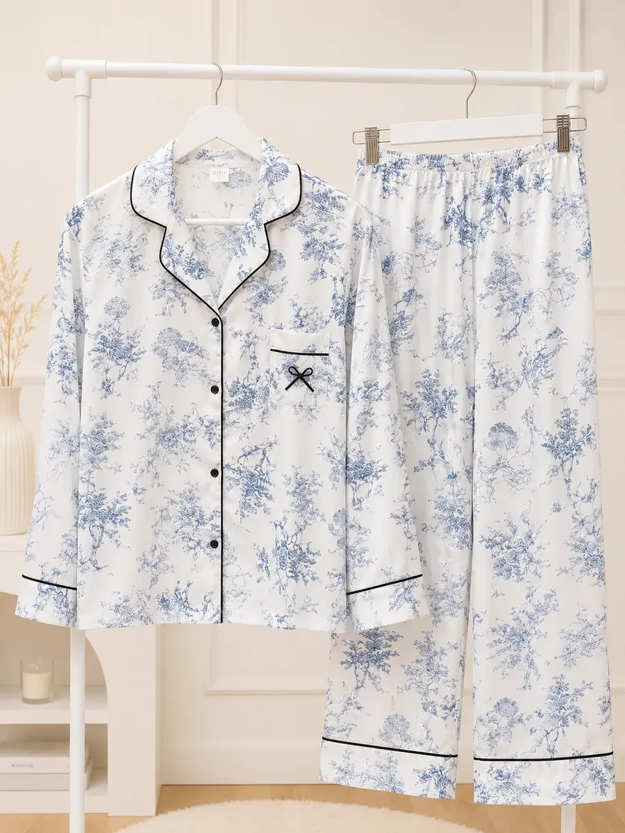 Camisero de Seda Naturaleza Celeste - Imagen 6