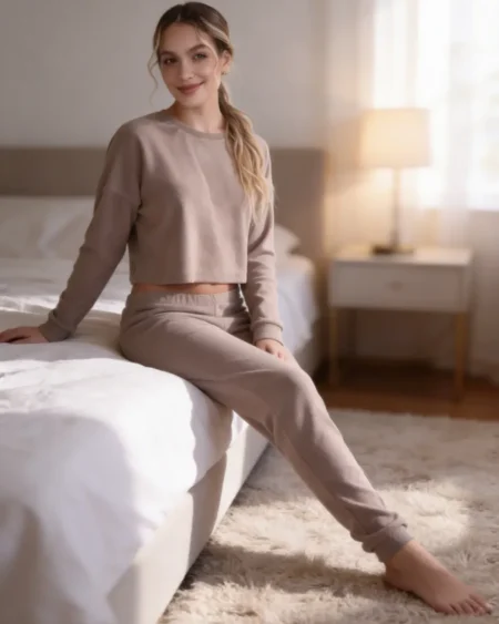 Pijama Micropolar Crop Top Vison