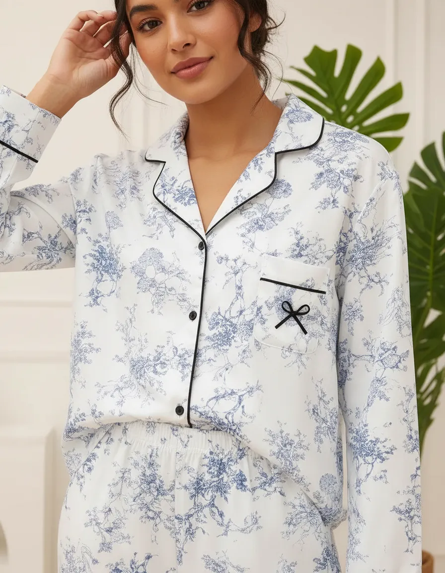 Camisero de Seda Naturaleza Celeste - Imagen 4