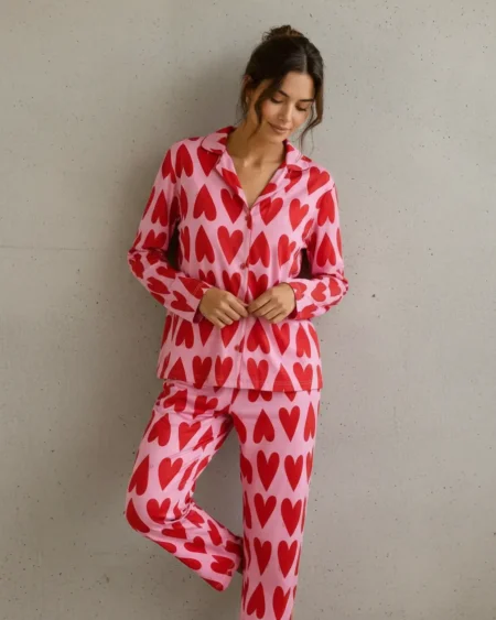 Pijama Camisero Agape Corazones