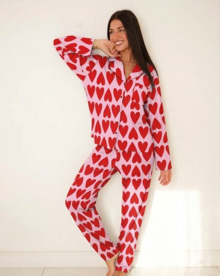 Pijama Camisero Agape Corazones